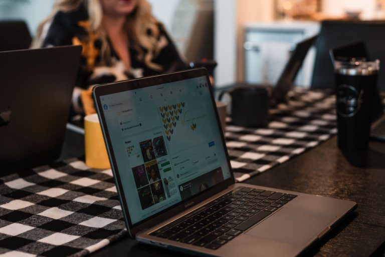 Computer sitting there with facebook open for content creation.